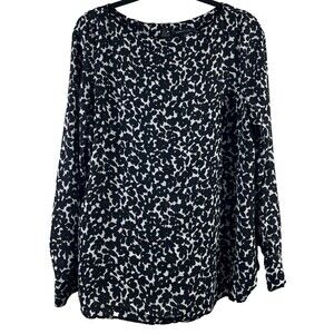 BCBGMAXAZRIA Women's Floral Printed Crewneck Pullover Top Shirt Size XL